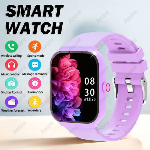 83 inch smart watch unisex supports wireless calls and message reminders multiple sports remote photography music personalized watch face compatible with iphone and phones