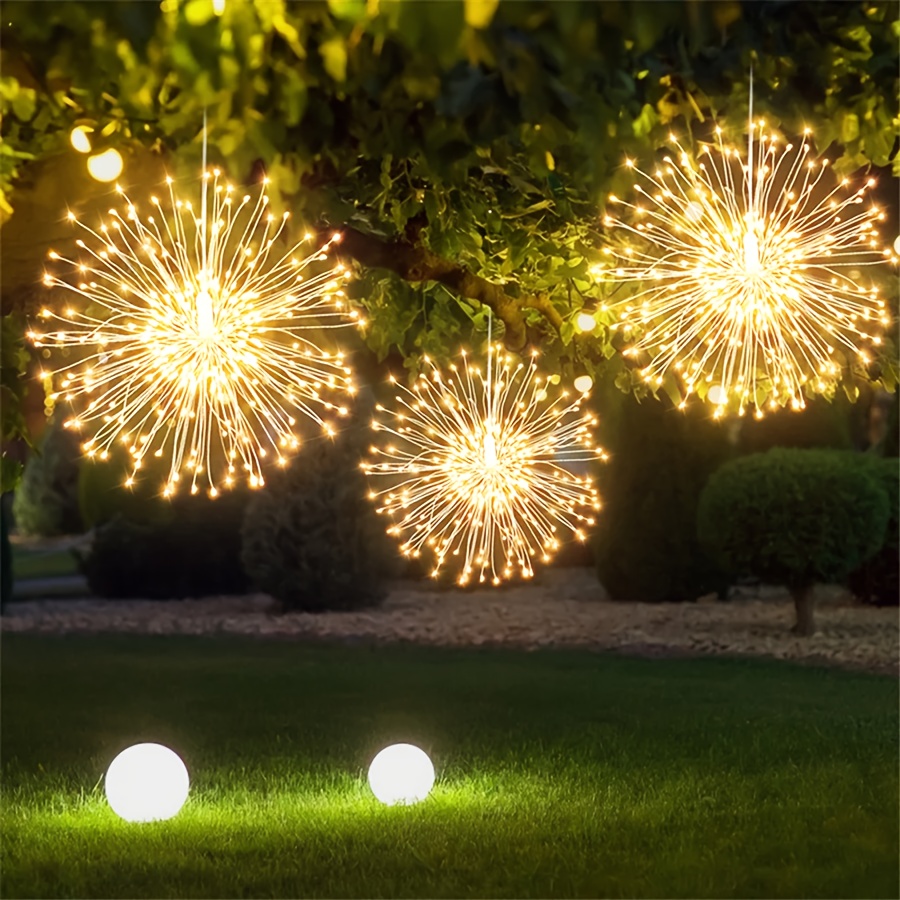 2pcs 4pcs outdoor copper wire firework lantern string usb power supply dimmable hanging fairy light 8 lighting   for courtyard garden wedding christmas   decoration Product details 0