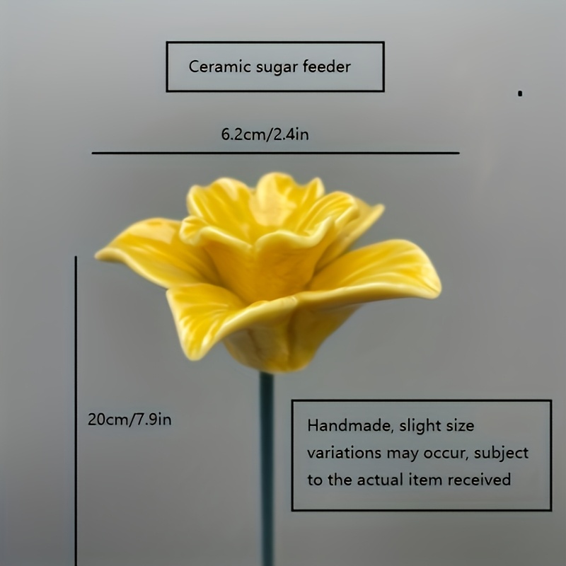 Honey Bee Ceramic Flower Feeder, Sugar Feeder For Bees, Handmade Ceramic Flower Feeder, Suitable For Indoor Decoration And Outdoor Bee Feeding.