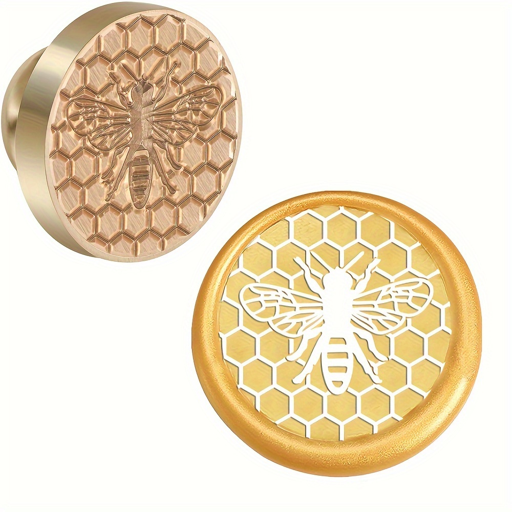 1pc Bees Wax Stamps, 25mm Brass Stamps For Decorating Bottles Gift Cards Envelopes Greeting Cards