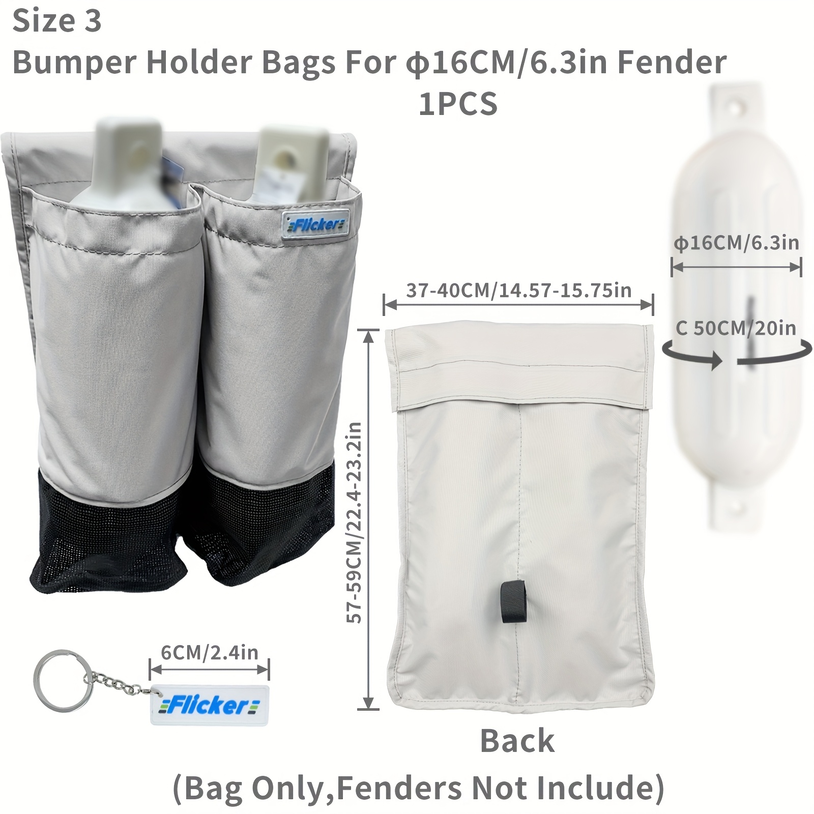TEMU Bumper Holder Bags, Boat, Boat Fender Bag, Boat Storage Bag, Storage, Holds 2 A2 Or A3 Fender Balls, Model 1, 3 Different Colors, Polyester,