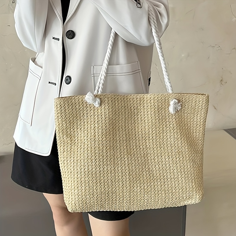 Woven Bag White Company Beach Bag Womens Large Capacity Boho Straw