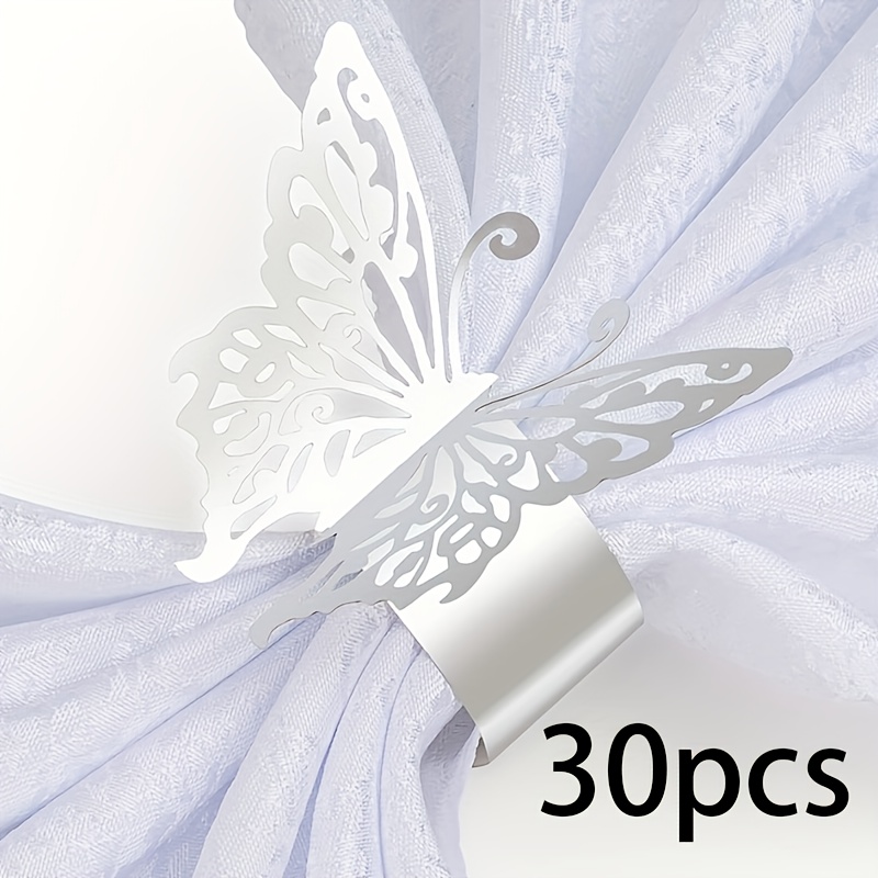E-shop 30 Stück Schmetterlings-Serviettenringe, Geburtstagsdeko Serviettenringe, Bauernhof, Hochzeit, Restaurant, Hotel, Valentinstag, Tischdekoration,