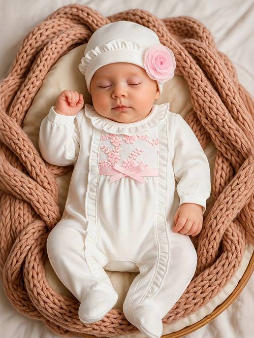 2pcs baby girl romper set long sleeve jumpsuit with ruffle trim and matching hat 0 12 for outdoor