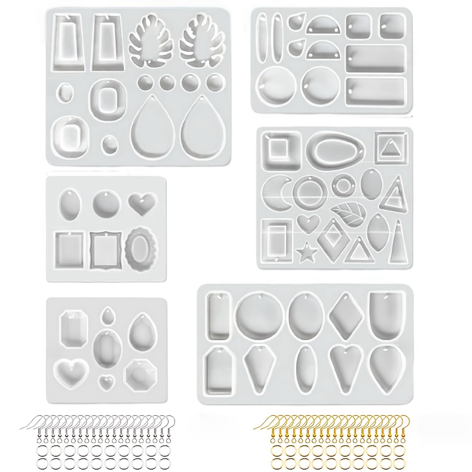 TEMU 86 Pezzi Kit per Creazione Gioielli in Resina con Stampi in Silicone per Orecchini, Collane, Pendenti, Portachiavi, Fai da Te Gioielli per ,