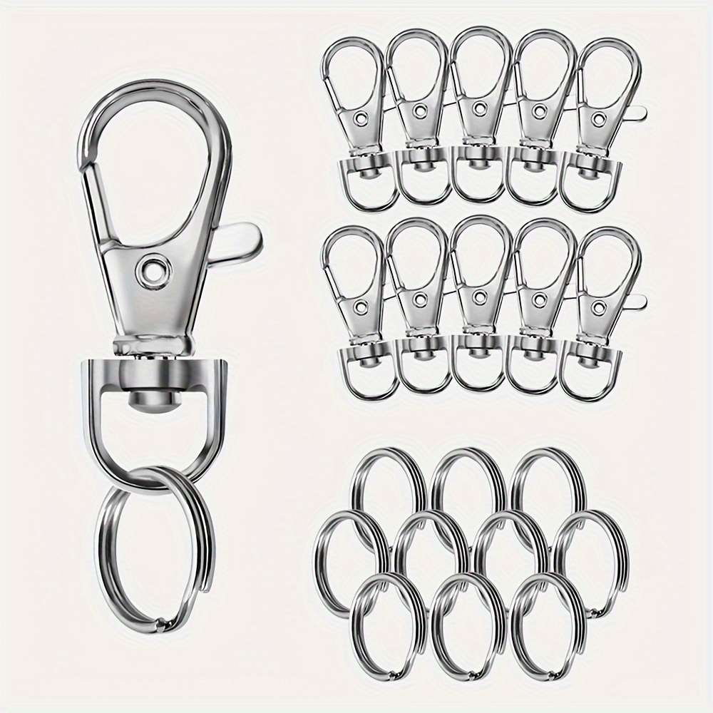 

100pcs (50pcs Rotatable Lobster Clasp Hook + 50pcs Small Keychain Halo) Suitable For Key Chain Pendant Charms Jewelry Making Supplies Diy Jewelry Accessories