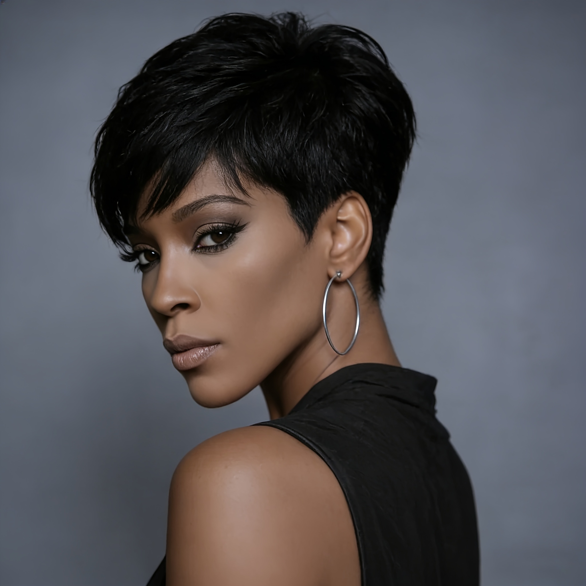 Image of Brazilian Human Hair Wig Suitable For Women - 6inch Short Straight Wig With 150% Density, 1b/black Hair, & No Shedding, Suitable For Sensitive Scalps, Daily Wear, Volume Enhancing Hairpiece