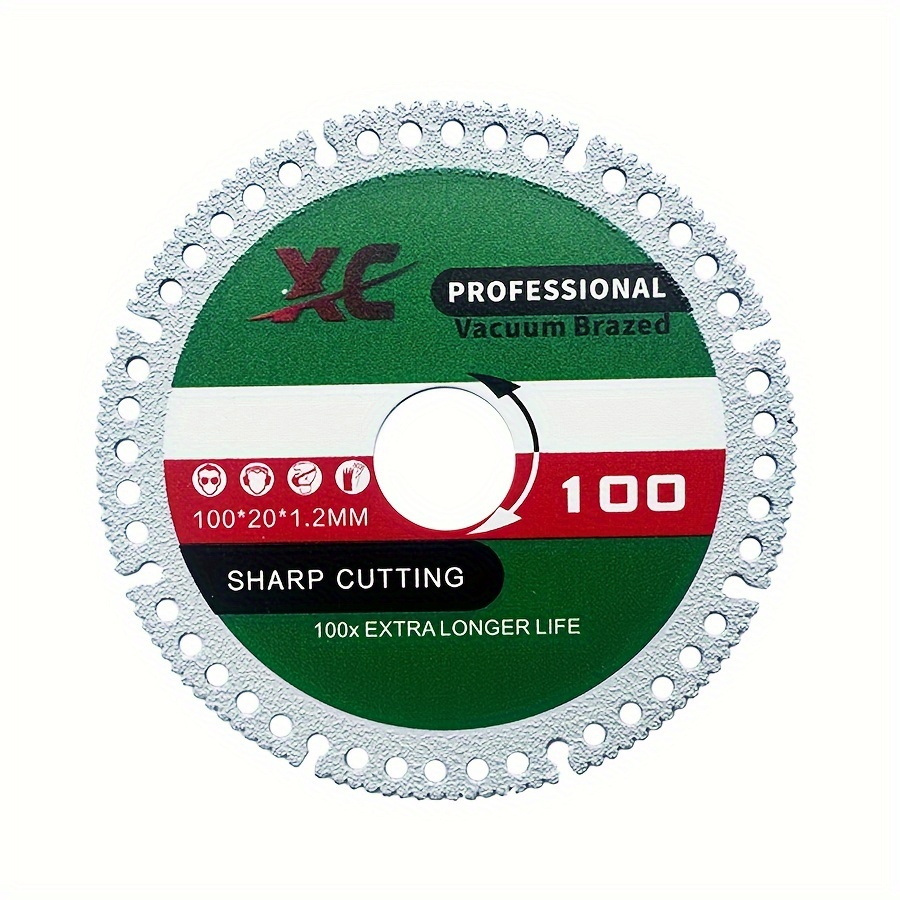 

1pc Professional Vacuum Brazed Diamond Saw Blade, 100mm Multipurpose Cutting Disc For Ceramic, Tile, Marble, Pvc Pipe, Steel