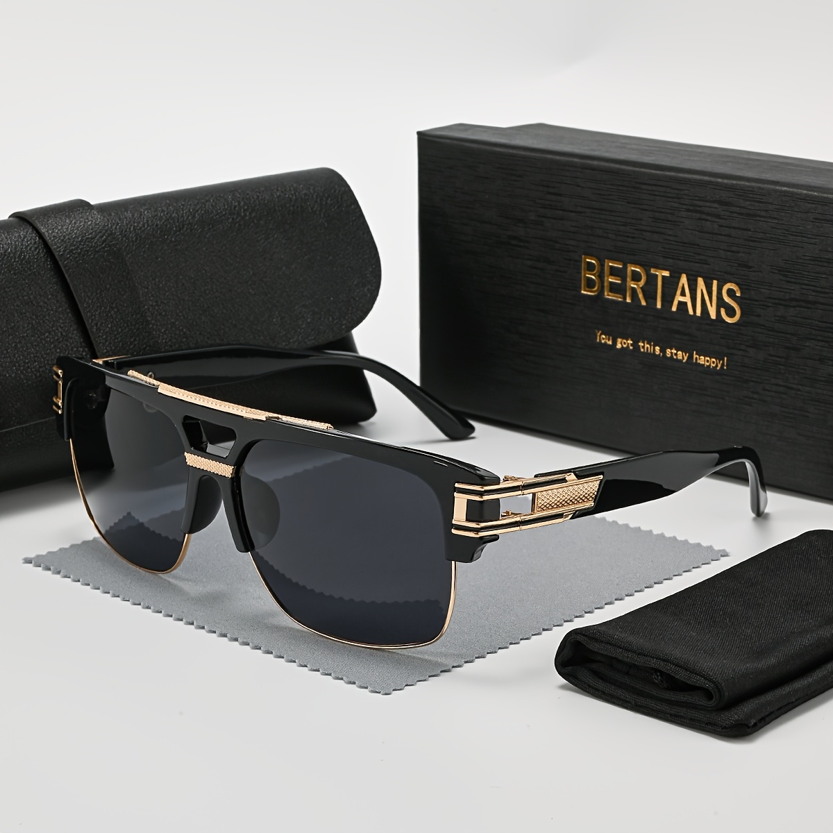 Image of Bertans Retro Large-frame Unisex, Premium Trendy Decorative Eyewear, Ideal Back-to-school & Holiday Gift For Halloween, Christmas, Easter, Valentines Day, Day, Thanksgiving & New Year