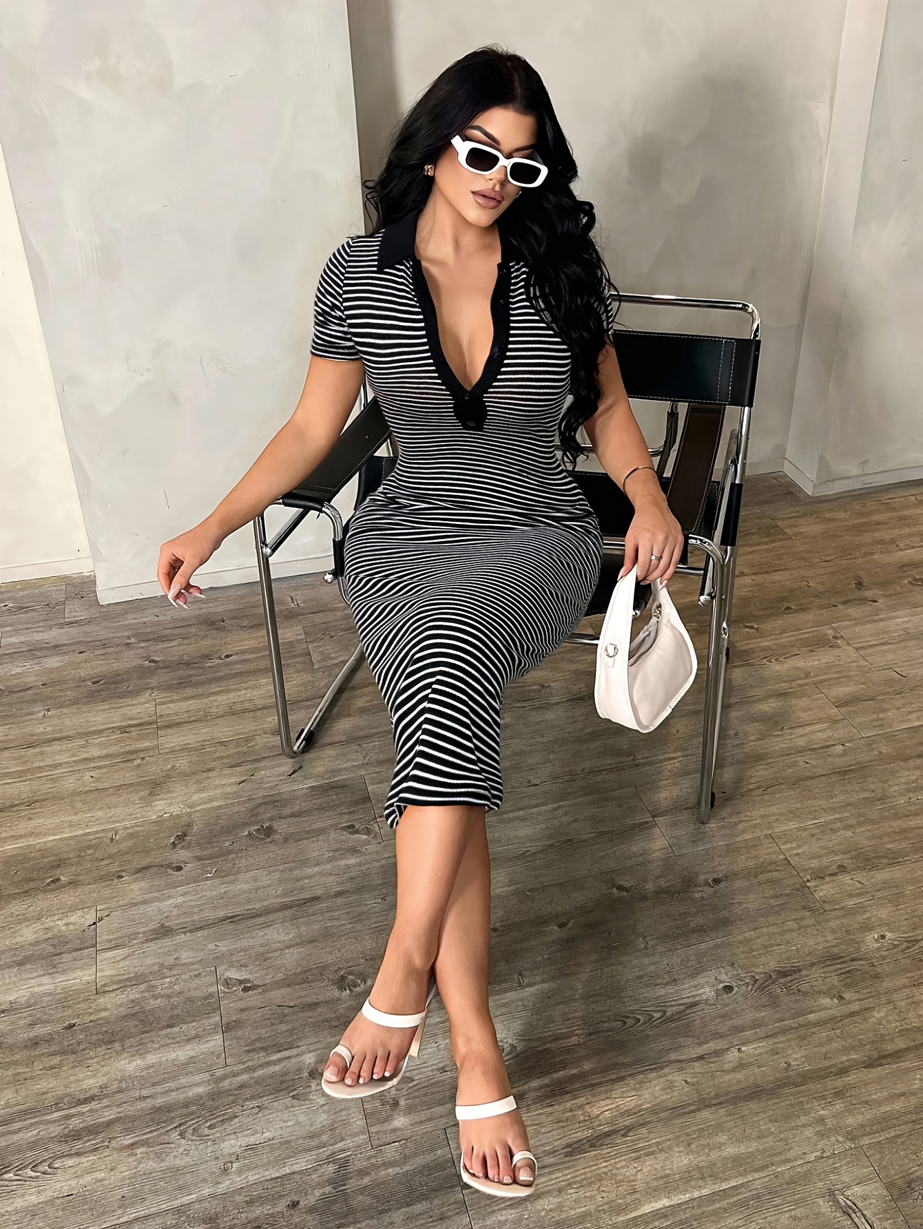 black and white striped fitted dress Amazon.com: Acelitt Summer Black and White Stripe Knit Bodycon Mini Dresses  for Women 2025 Sexy Club Party Short Dress Beach Vacation Outfits X-Small :  Clothing, Shoes & Jewelry