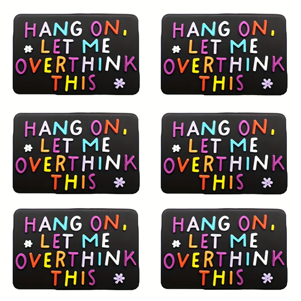 

5pcs Silicone Beads For Diy Crafts - "hang On, Let Me Overthink This" Themed Beads For Pens, Keychains, Jewelry Making Accessories - Creative Charms For Handmade Projects