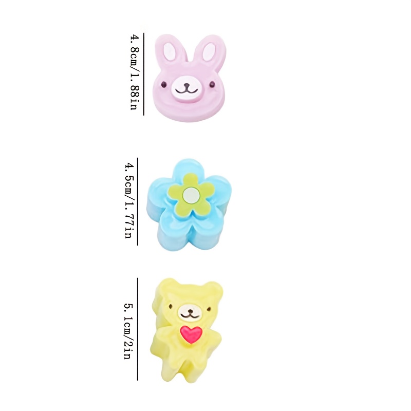 3pcs Sandwich Cutters Cookie Bread Mold Rabbit Bento Box Decorating Tools Kitchen Gadgets