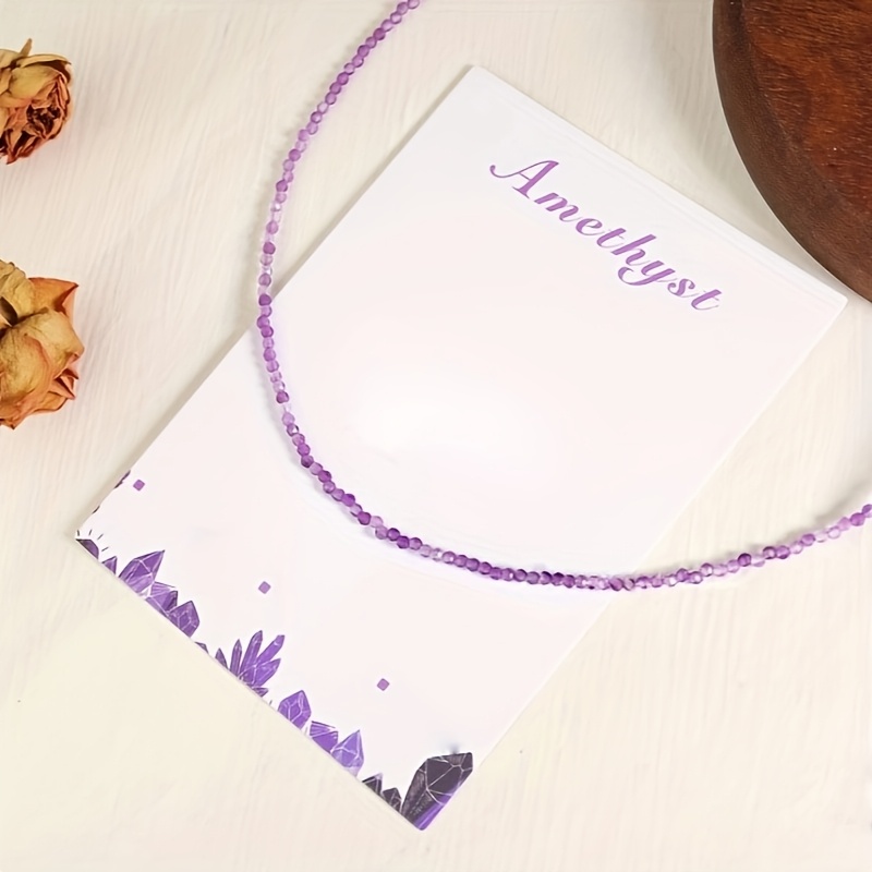 

Elegant Amethyst Natural Stone Necklace - Minimalist, Casual Attire & Gifting