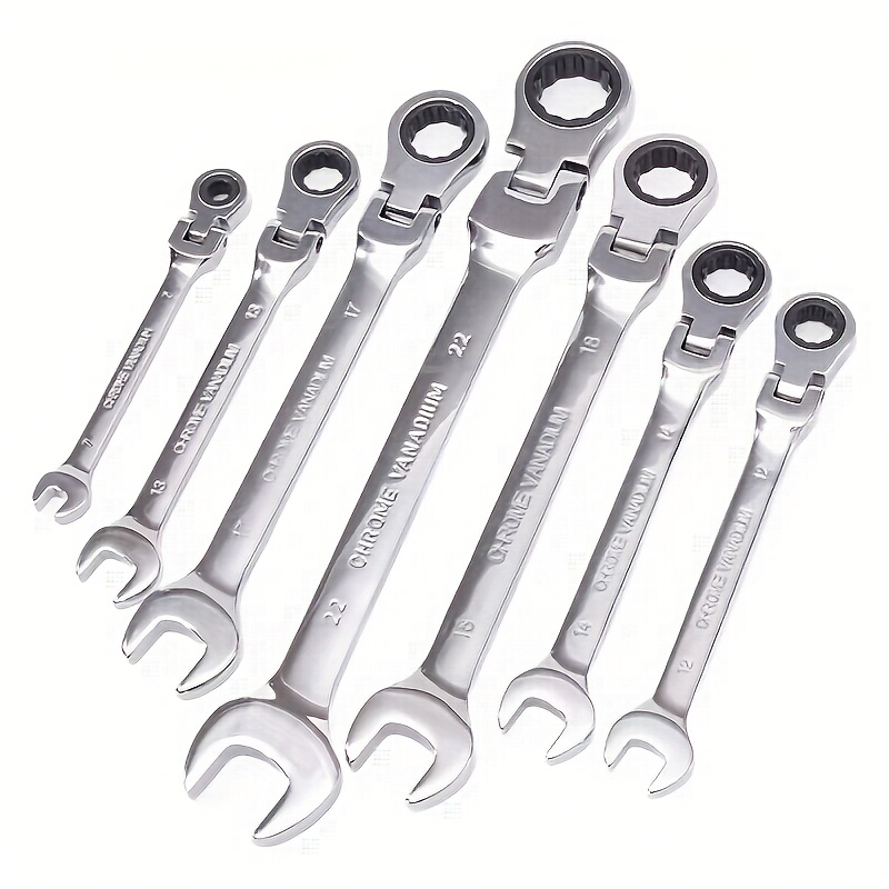 

1pc Metal Ratchet Wrench, Combination Wrench, Flexible Head, Easy-to-grip Handle, Mechanical And Hand Tool