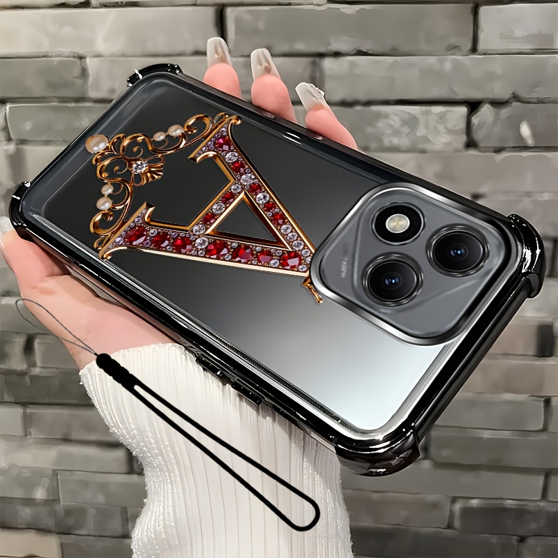 TEMU Phone Case - [2d Flat] 2pcs Set: Includes 1 Phone Case And 1 Strap, Letter Art Phone Case, Suitable 400 Lite, Unisex Lanyard Phone Case, Luxury