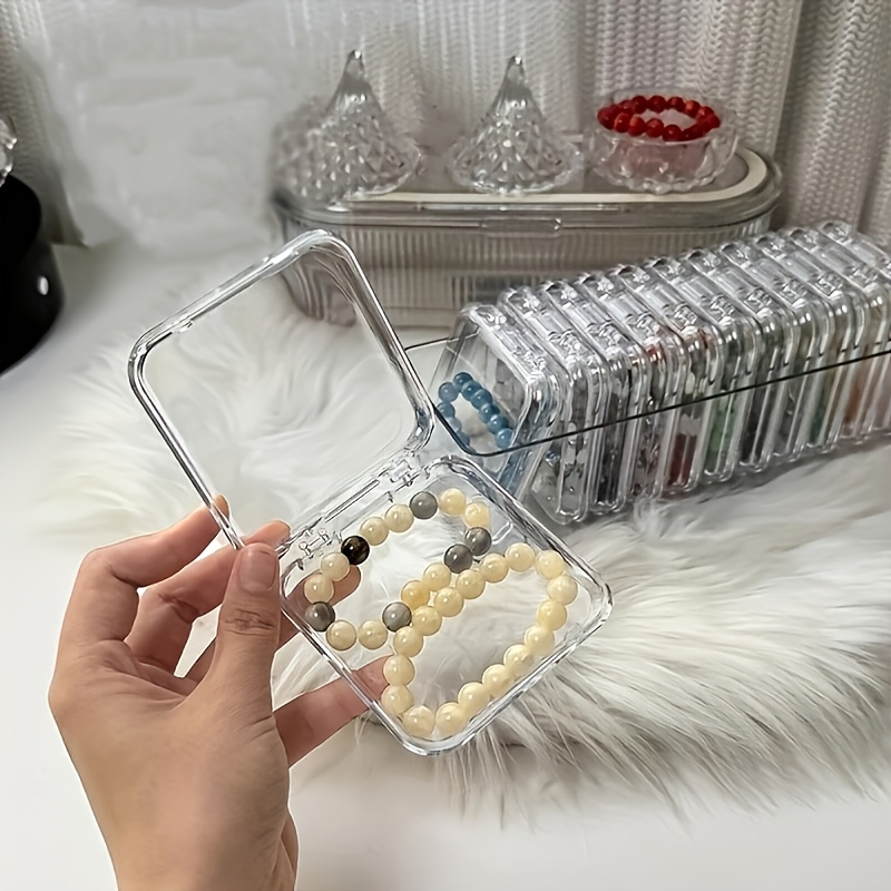 1 set 2 sets of elegant transparent plastic jewelry storage boxes including 2 large boxes and 26 small boxes suitable for bracelets necklaces earrings and rings perfect dressing table organization artifact perfect gift jewelry boxes Product details 4