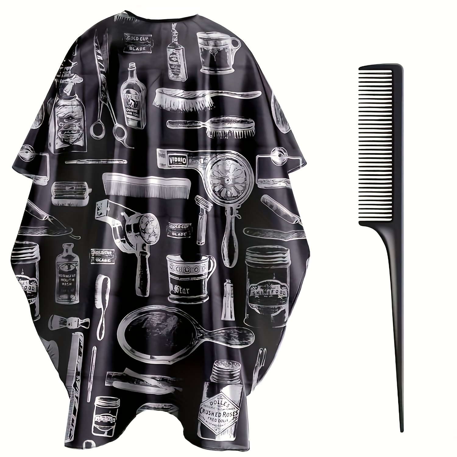 TEMU Hair Cutting Cape With Hair Combs, Barber Cape For Men Women, Professional Barber Additions Haircut