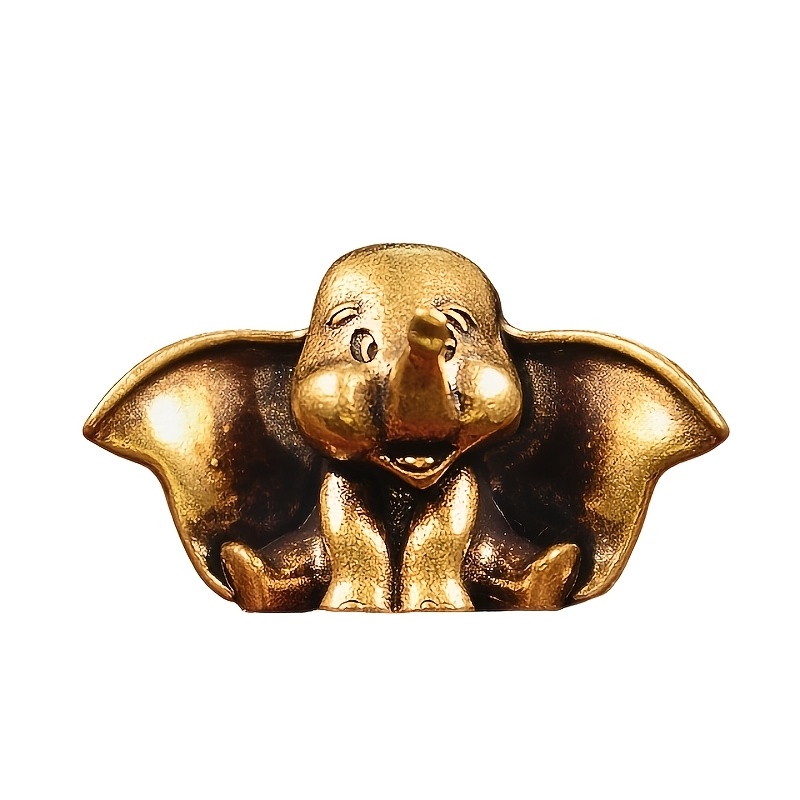 TEMU Ornement de bureau éléphant à grandes oreilles en laiton , décoration , ornement artisanal, décoration de fêtes d'intérieur, petite statue