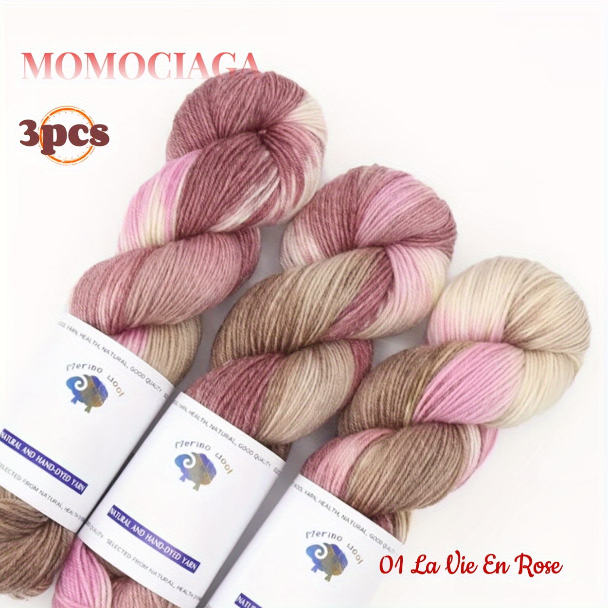 TEMU 3 de fil mélangé coton, laine et polypyrène, à , pour et crochet de foulard, couverture, pull, bonnet, gants, chaussettes, 270M/885Ft, 100G/1pc