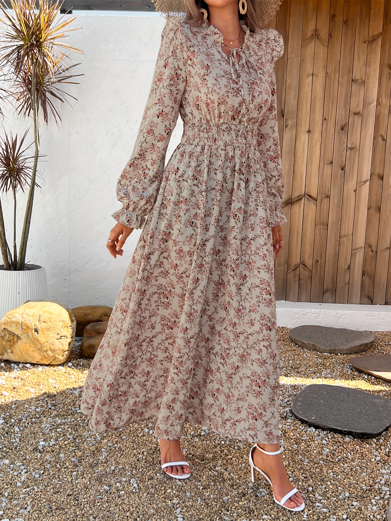 white christmas dresses Plus Size Long Sleeve Maxi Dress – Charming Charlie main image 1