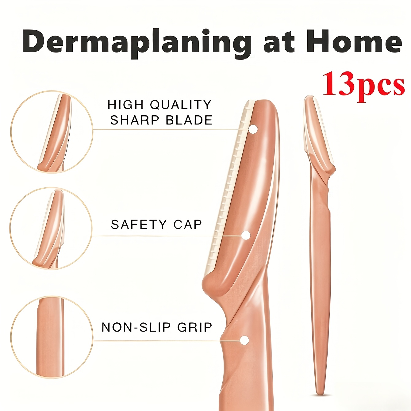 TEMU 13pcs Stainless Steel Facial Hair Removers, Eyebrow Trimmers, Eyebrow And Beard Clippers, Lip Hair Shavers And Facial Exfoliators, Equipped With