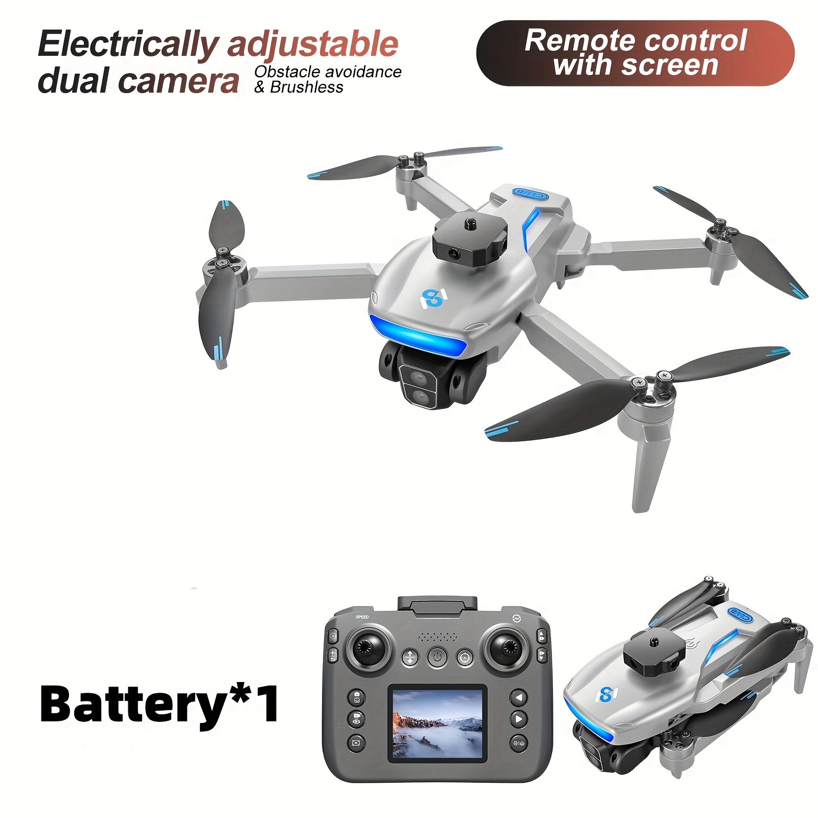 Image of Yl181 Dual-camera Rc Drone With Display Screen, Brushless Motors, Hovering, /landing, 360° Flips - Ideal Gift For Halloween And Christmas, Smart Aerial Drone