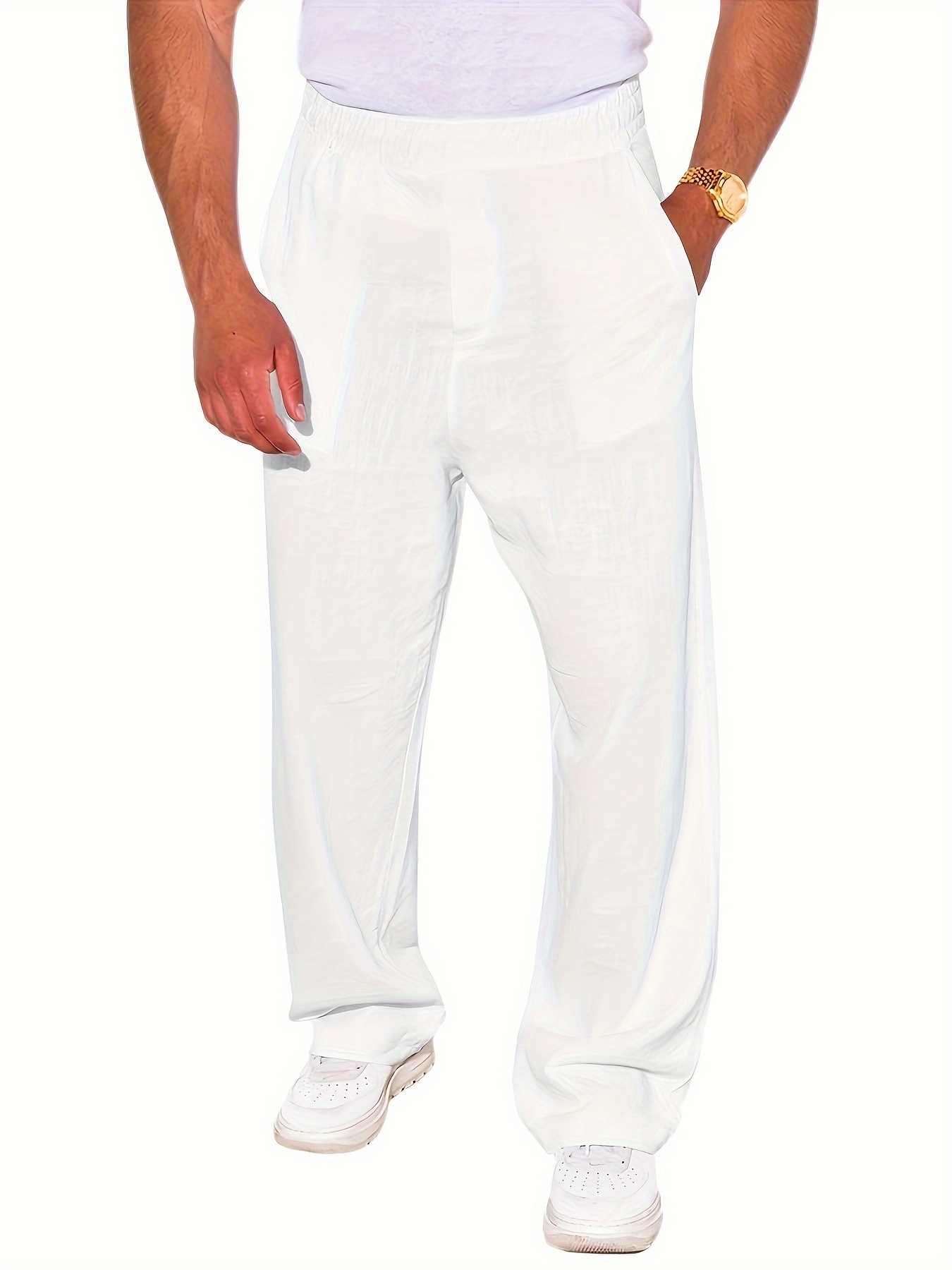 Pantalon Lin Coton Ethnique Homme - Style Loose Confortable - Taille élastique