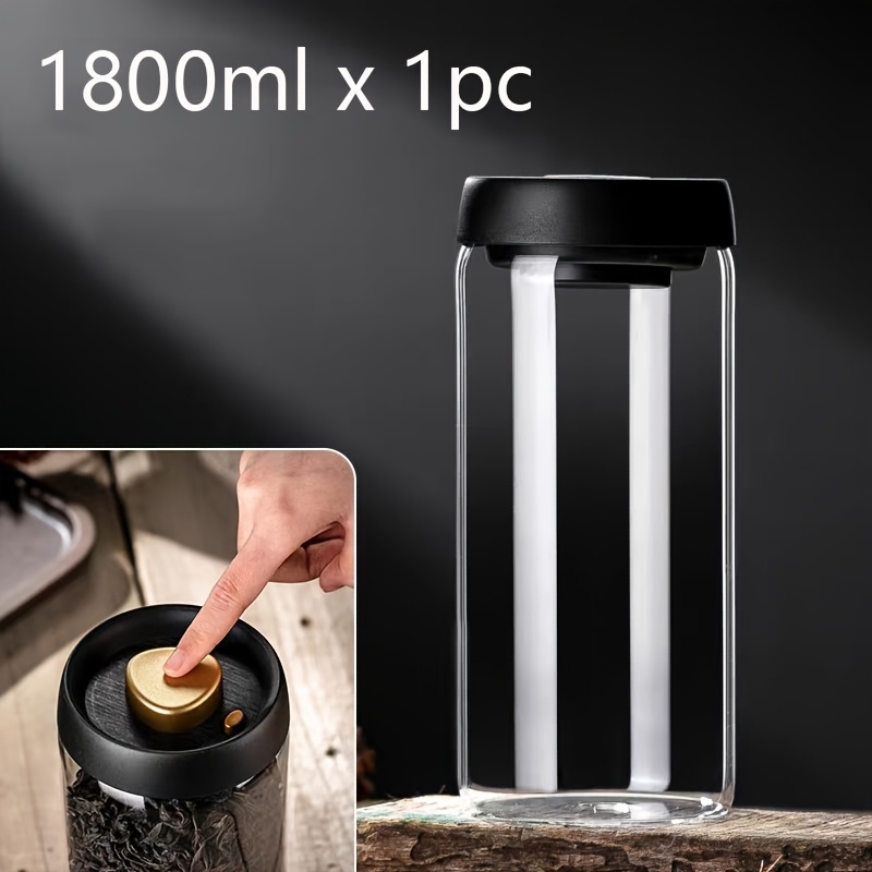 TEMU 1 pot de conservation sous vide en verre borosilicate de haute qualité, récipient en verre transparent, pot de conservation et de conservation