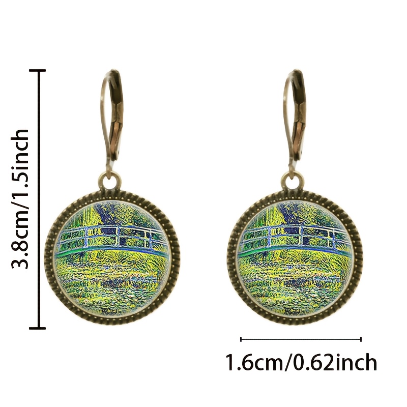 2pcs Set Classic Cyan Pendant Earrings with Hooks