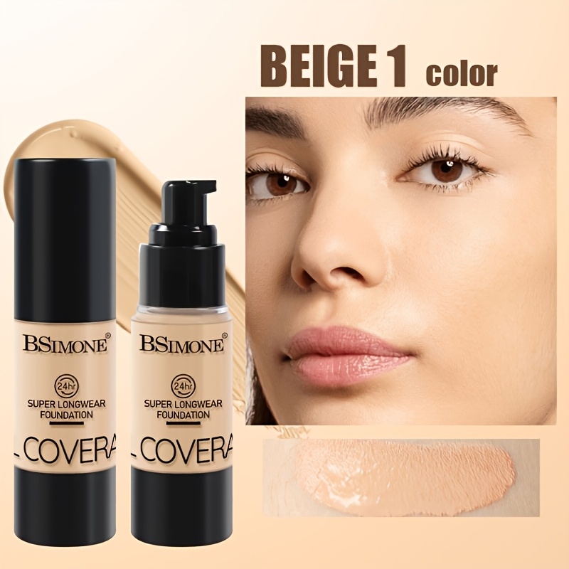BSIMONE 1pc 24-Hour Long-Lasting Liquid Foundation, Professional Base Makeup, Sweat-Proof and Smudge-Proof, Strong Concealing Power, Easy to Apply, Minimizes Pores Without Feeling Heavy, Suitable for Dry, Oily, and Sensitive Skin, Stage Makeup - Image 15
