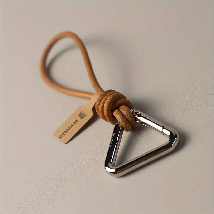 Blksmth Triangular Spring Cowhide Woven Key Chain