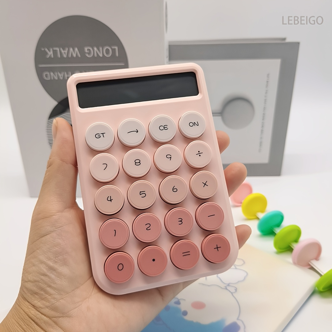 TEMU Small Candy Color Gradient Calculator, 10-digit Display, Portable Pocket Calculator, Student Minimalist Calculator, Back-to-school Calculator,