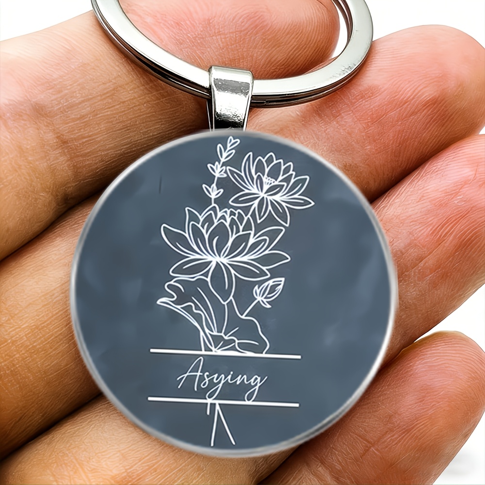 3pcs Women's Key Ring with Exquisite Lotus Flower Design