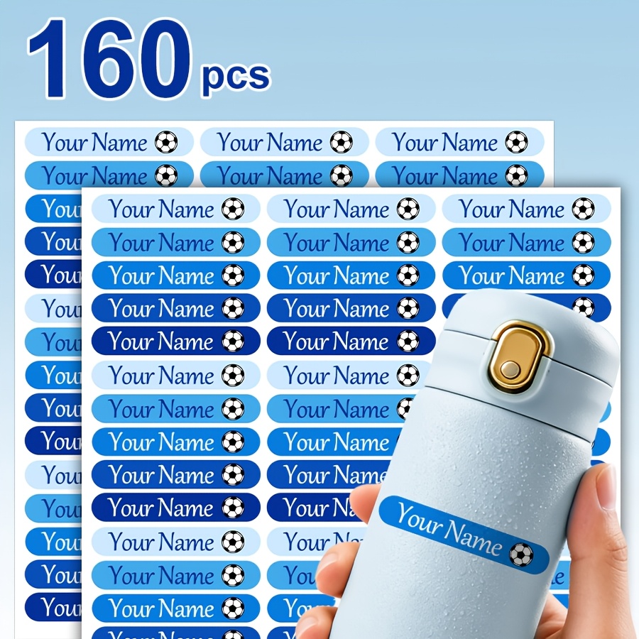 TEMU [custom] 2.28 X 0.35in Sky - Custom Personalized Name, Football Theme Name Sticker, School Entrance Name Tag, Stationery Marking Sticker, Water