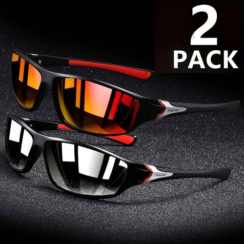 2pcs set mens glasses glasses casual outdoor sports riding glasses for holiday gifting