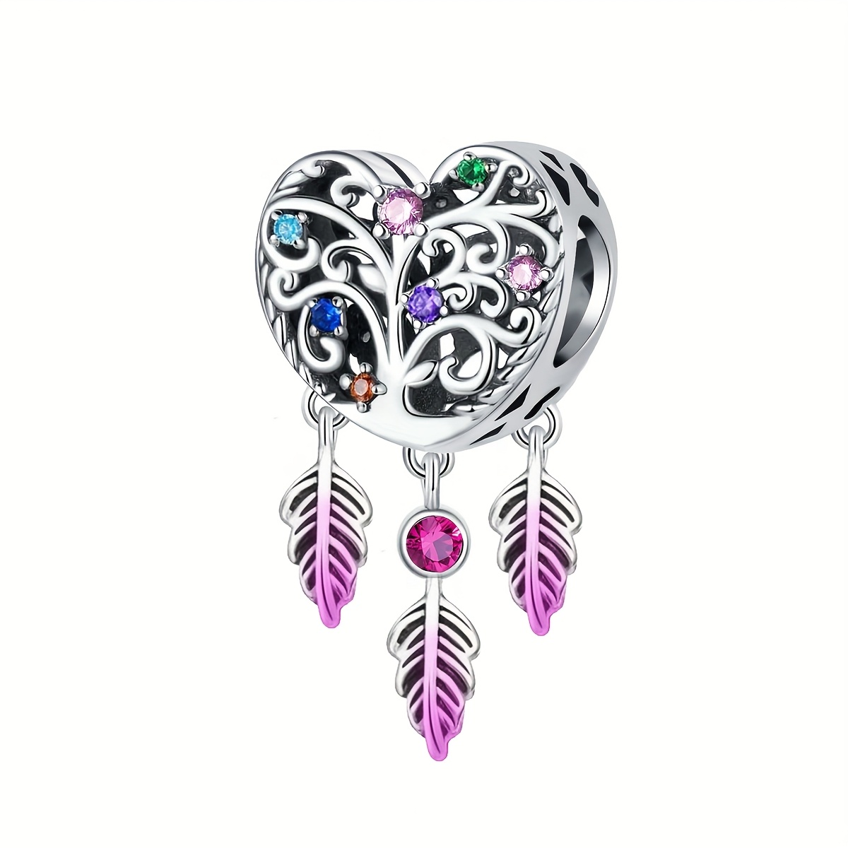 1pc Colorful Bead, 925 Silver Plated Bead Fit Bracelet Bangle, Jewelry Making Additions Birthday Valentine's Day Mother's Day Gift For Women