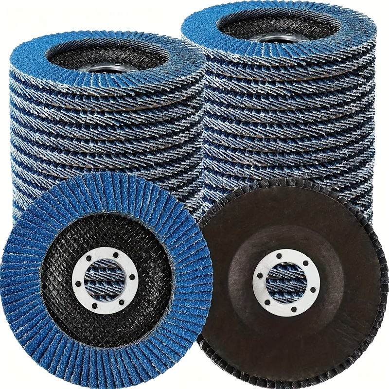 

10 Pcs 4.5" Diameter Fiberglass Backed Flap Discs - Grinding And Deburring Wheels For Metal - Compatible With Angle Grinders