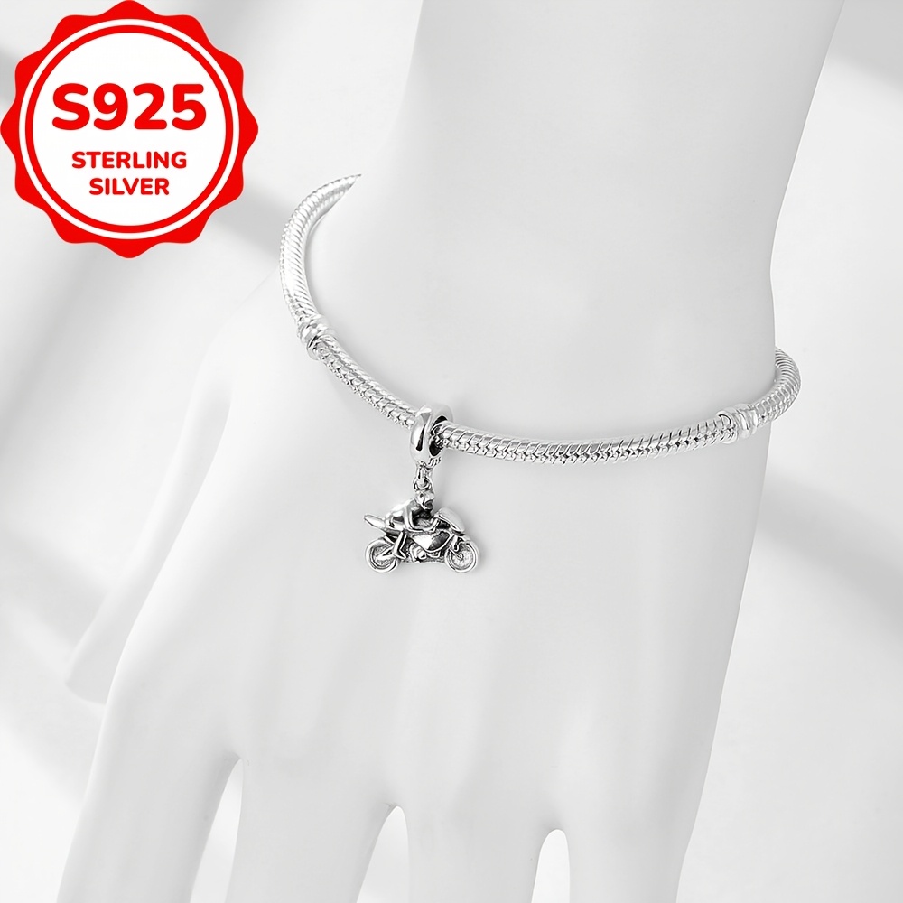 925 Sterling Silver Motorcycle Pendant for Jewelry Making