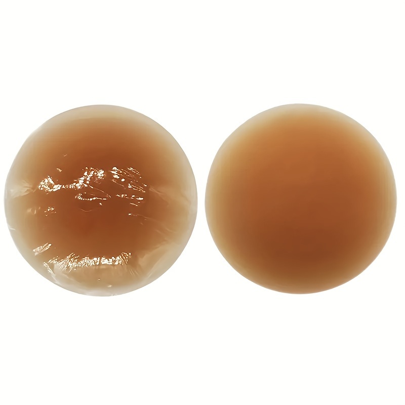 1pc Seamless Silicone Nipple Covers, Invisible & Reusable Anti-Convex Pasties in Light Beige, Skin-Tone, and Dark Brownish-Red, Hand-Washable Women's Lingerie Accessories