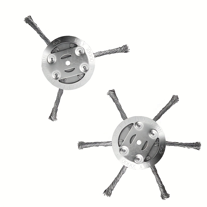 Image of 2pcs Steel Wire Grass Trimmer Head, Upgrade 2.3 Times Prevent Breaking Steel Wire Head, For Low-power Lithium Battery Weed Trimmers, 6 Inch Wire Weed Trimmer Head 3&6 Tooth