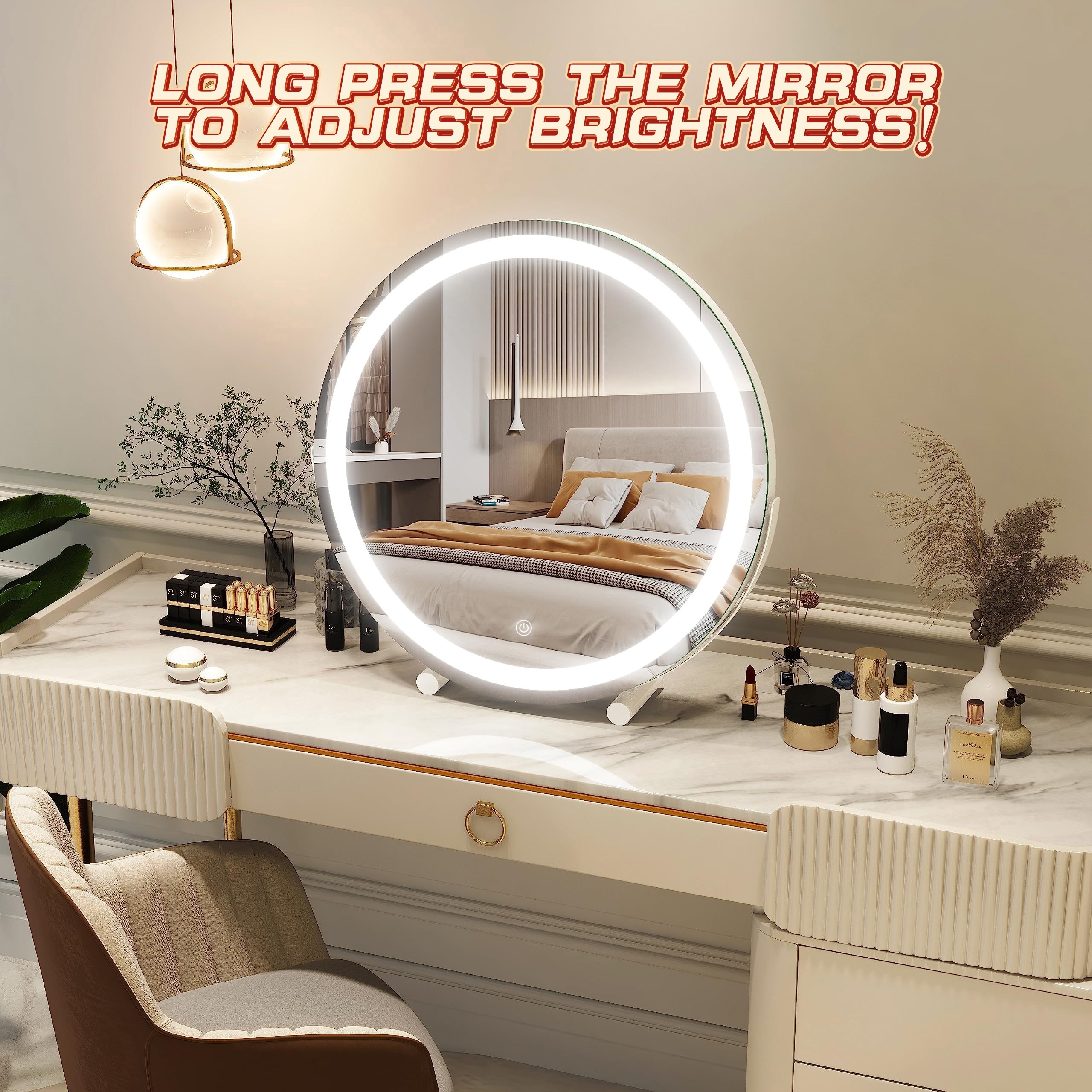Espelho De Maquiagem De Mesa LED Com Iluminação E Suporte De - Temu Portugal