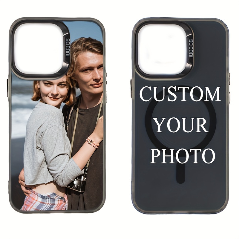 

Custom Personalized Magnetic Phone Case, For Iphone 16 15 11 14 11 Pro , Customized Photo & Text - Black