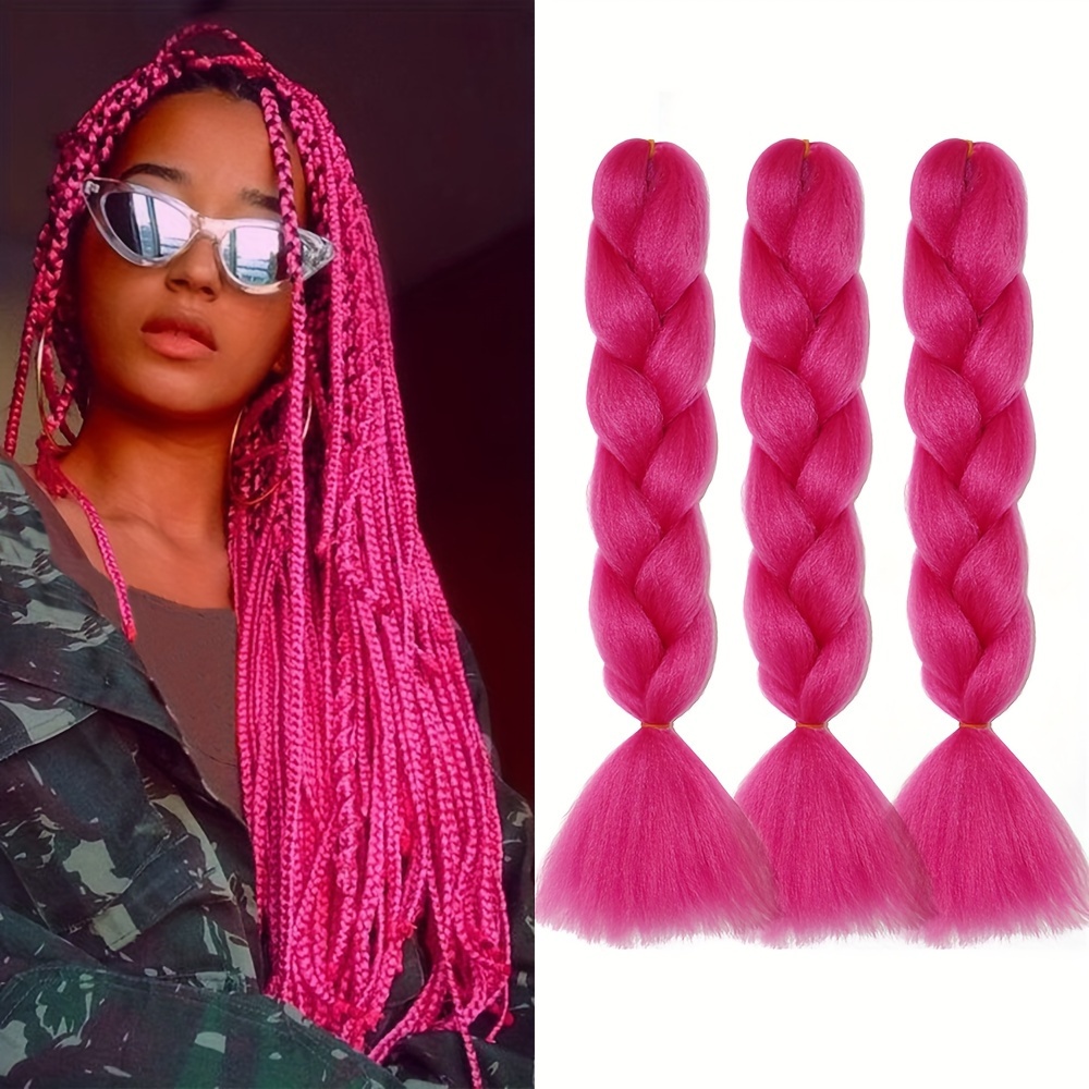 101,6 Cm Bunte Flecht-Haarverlängerung Aus Kanekalon – 3 Stück Packung Für Zöpfe & Dreads