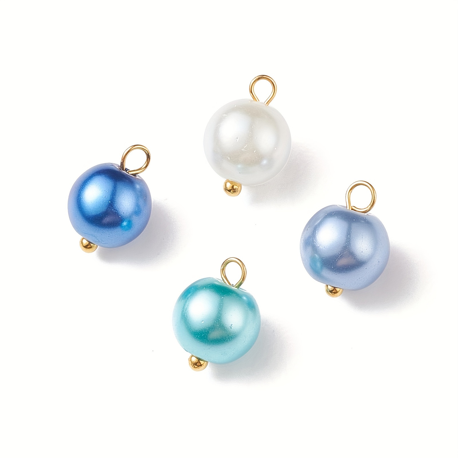 Image of . 100pcs Assorted Colors Glass Pearls Pendants Jewelry Additions Suitable For Jewelry Necklace Making