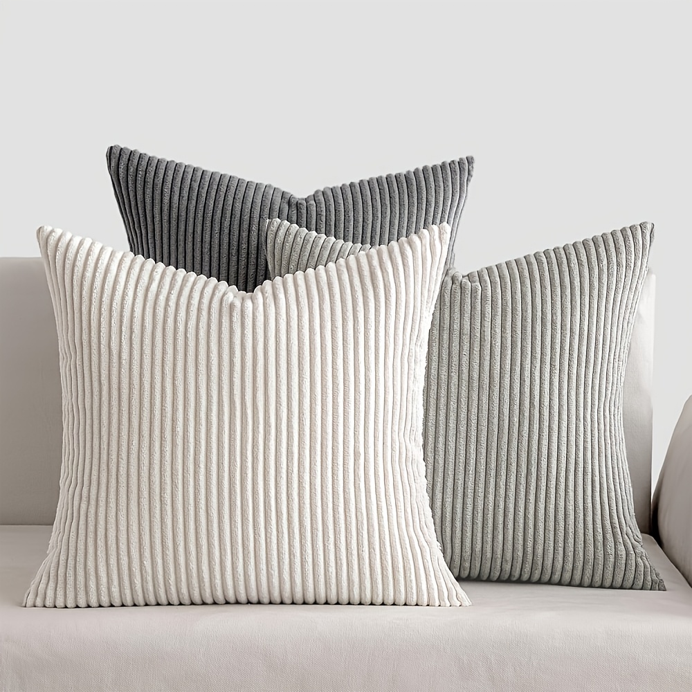 TEMU Lot de 3 housses de coussin en velours , design moderne réversible, housses de coussin de bureau, housses de coussin de chevet, housses de