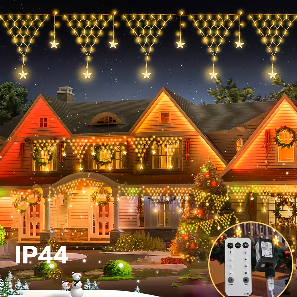 

Led String Lights For Christmas, Halloween & Thanksgiving - Outdoor Decor With , Icicle, Curtain, Roof, Wall, Tent, Garden & Umbrella Effects - Fairy Lights 29.5ft