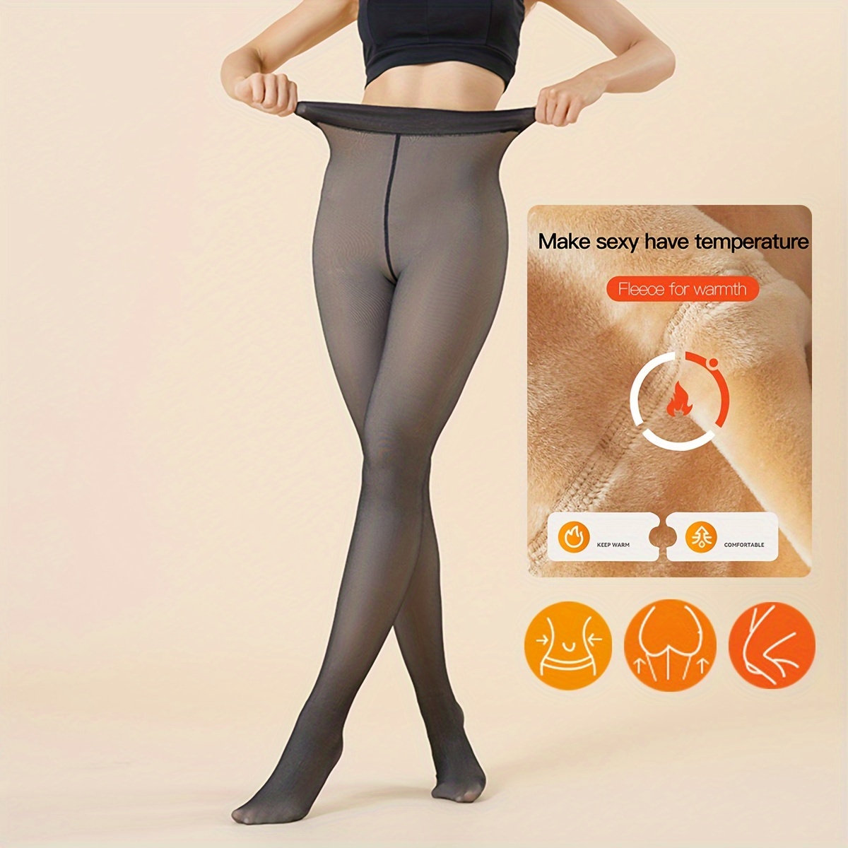 par medias térmicas mujer cintura forradas felpa Temu Ecuador