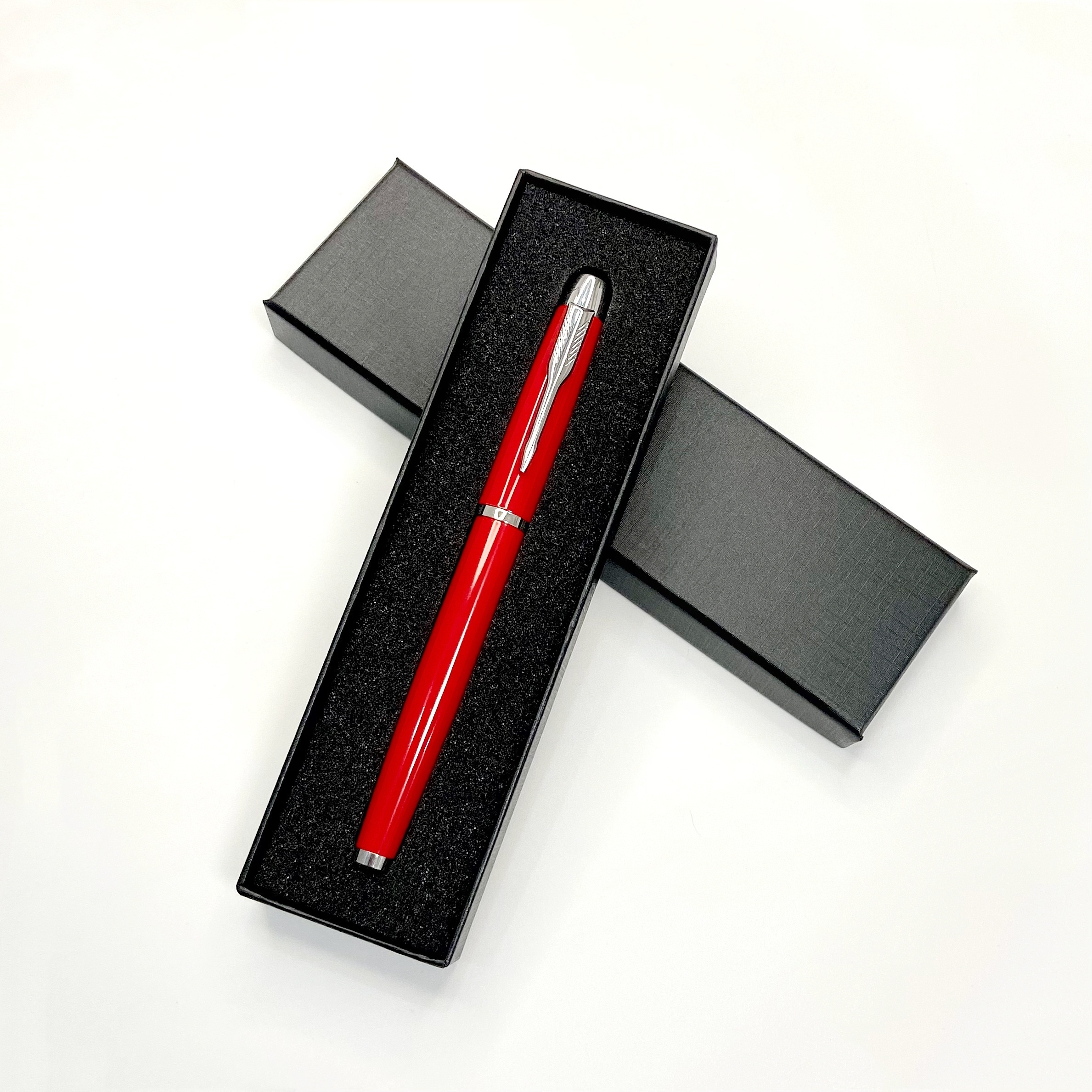 Image of 1pc Black Gift Box Set /1pc Red Gift Box Set Metal Ball Ballpoint Pen Neutral Pen, Elegant Gifts. Student Graduation Gift, Width 0.5mm Filled Festivai Gift