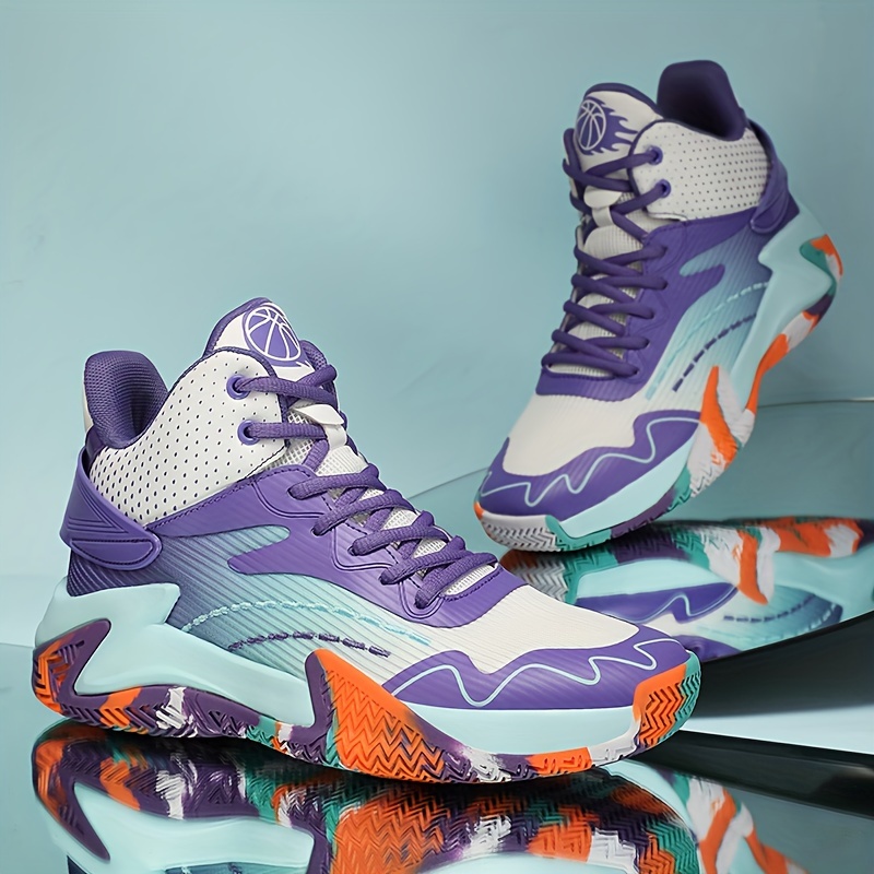 mens high top basketball shoes breathable mesh anti slip durable lightweight sneakers for students Product details 5