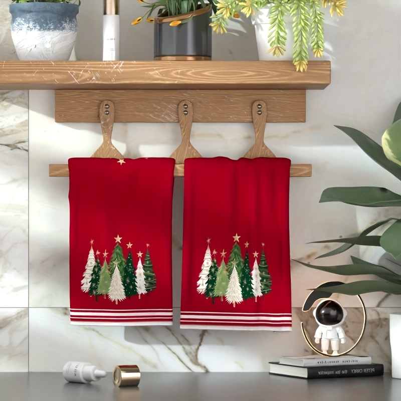 TEMU 2pcs Kitchen Towels, , Holiday Decor And Daily Use, Kitchen Dish Towels, Tea Towels, Super Soft, Absorbent, Kitchen Decor, Neighbor Gift, Mom